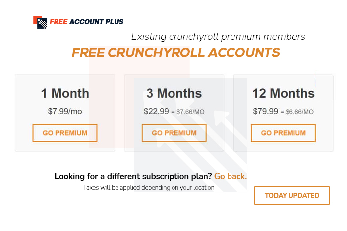 Free Crunchyroll Accounts & Passwords