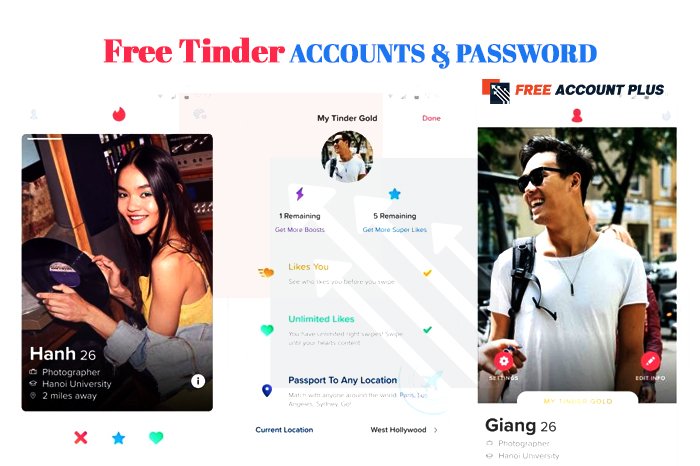 Free Tinder Accounts & Passwords