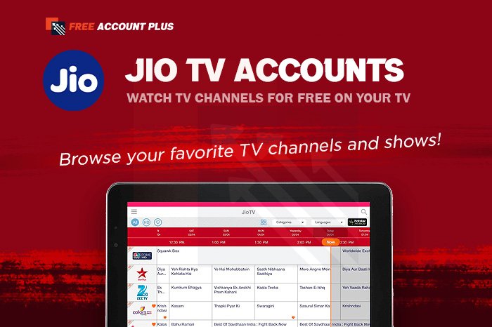 Free Jio TV Accounts & Password